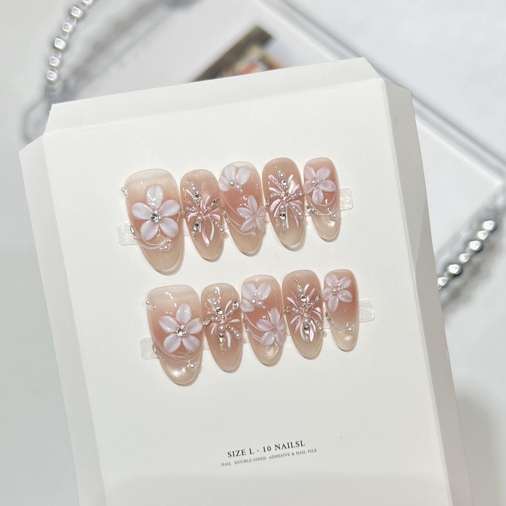 10Pcs Milky Nude Gentle Handma - Nail Art Fake recension och pris