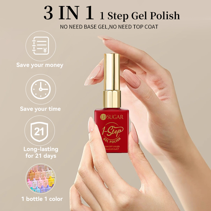 UR SUGAR 15ml 1 Step Gel Polis - Nail Art Orange recension och pris