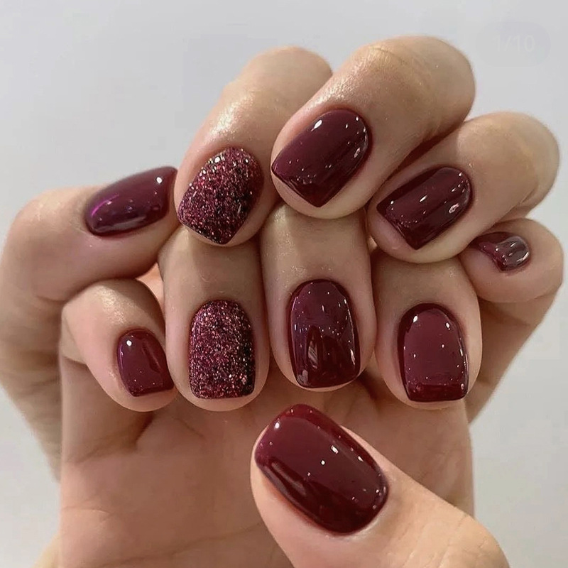 24Pcs Solid Color Press on Nai - Nail Art Fake recension och pris